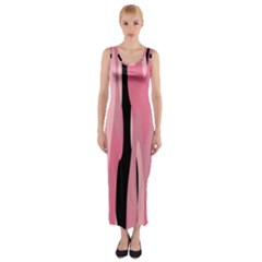 Black And Pink Camo Abstract Fitted Maxi Dress by TRENDYcouture