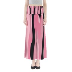 Black And Pink Camo Abstract Maxi Skirts