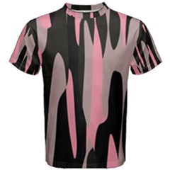 Pink And Black Camouflage Abstract Men s Cotton Tee by TRENDYcouture