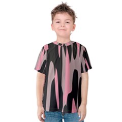 Pink And Black Camouflage Abstract Kid s Cotton Tee