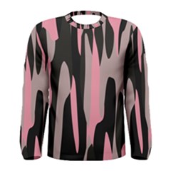 Pink And Black Camouflage Abstract Men s Long Sleeve Tee by TRENDYcouture