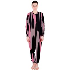 Pink And Black Camouflage Abstract Onepiece Jumpsuit (ladies)  by TRENDYcouture