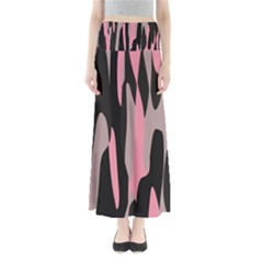 Pink And Black Camouflage Abstract Maxi Skirts by TRENDYcouture