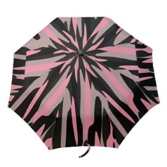 Pink And Black Camouflage Abstract 2 Folding Umbrellas