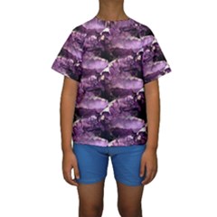 Natural Purple Haze Kid s Short Sleeve Swimwear