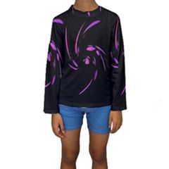 Purple Twist Kid s Long Sleeve Swimwear