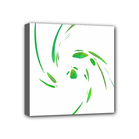 Green Twist Mini Canvas 4  X 4  by Valentinaart