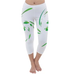 Green Twist Capri Winter Leggings  by Valentinaart