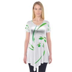 Green Twist Short Sleeve Tunic  by Valentinaart