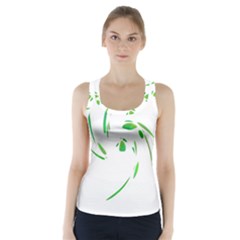 Green Twist Racer Back Sports Top by Valentinaart