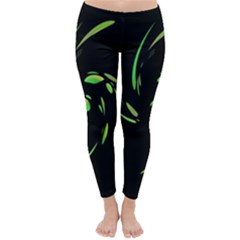 Green Twist Winter Leggings  by Valentinaart