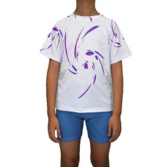 Purple Twist Kid s Short Sleeve Swimwear