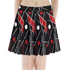 Artistic Abstraction Pleated Mini Mesh Skirt(p209)