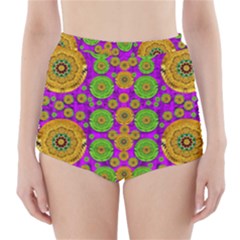 Fantasy Sunroses In The Sun High-waisted Bikini Bottoms by pepitasart