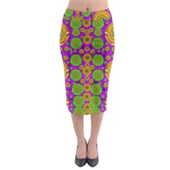 Fantasy Sunroses In The Sun Midi Pencil Skirt