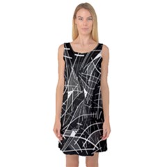 Gray abstraction Sleeveless Satin Nightdress