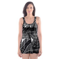 Gray Abstraction Skater Dress Swimsuit by Valentinaart