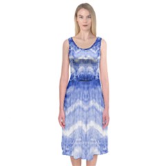 Tie Dye Indigo Midi Sleeveless Dress