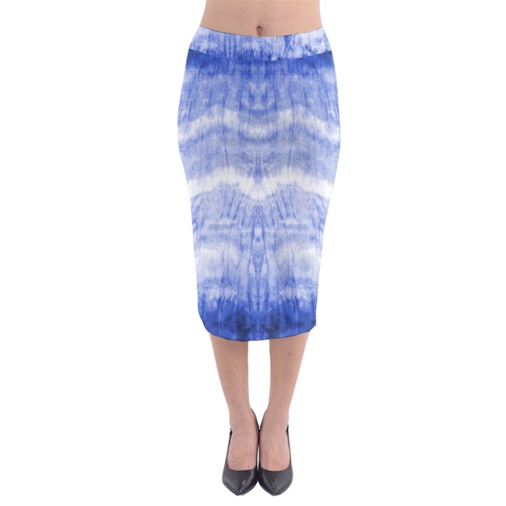 Tie Dye Indigo Midi Pencil Skirt