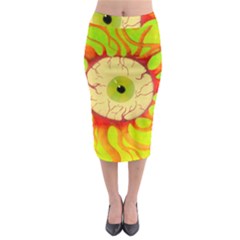 Scleral Hemorrhage Midi Pencil Skirt