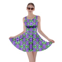 Pretty Purple Flowers Pattern Skater Dress by BrightVibesDesign