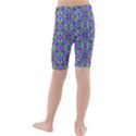 Pretty Purple Flowers Pattern Kid s Mid Length Swim Shorts View2