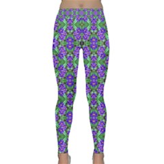 Pretty Purple Flowers Pattern Yoga Leggings by BrightVibesDesign