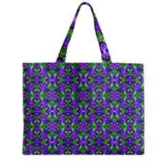 Pretty Purple Flowers Pattern Zipper Mini Tote Bag by BrightVibesDesign