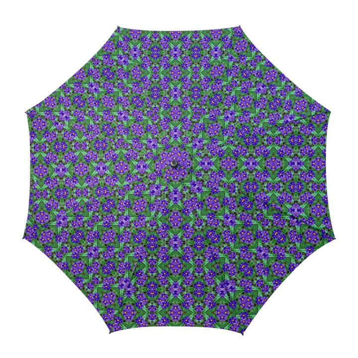 Pretty Purple Flowers Pattern Golf Umbrellas