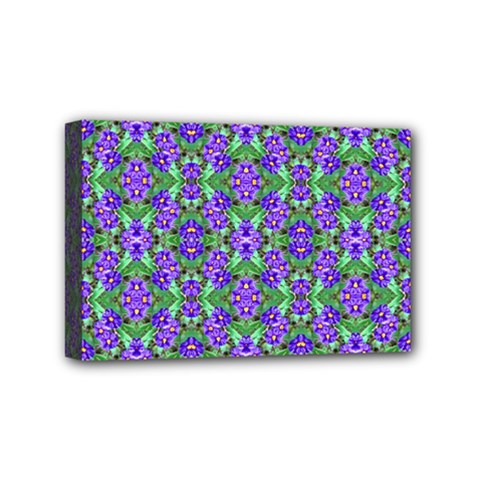 Pretty Purple Flowers Pattern Mini Canvas 6  X 4  by BrightVibesDesign