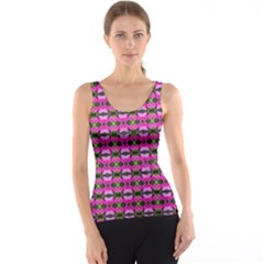 Pretty Pink Flower Pattern Tank Top by BrightVibesDesign