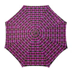 Pretty Pink Flower Pattern Golf Umbrellas