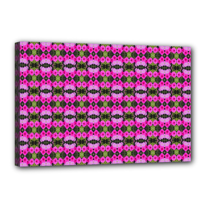 Pretty Pink Flower Pattern Canvas 18  x 12 