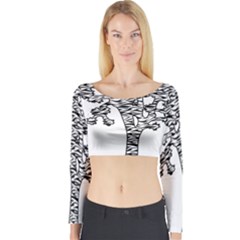 Jt Zebra Stipes 11 X 17 Long Sleeve Crop Top by WickedCool