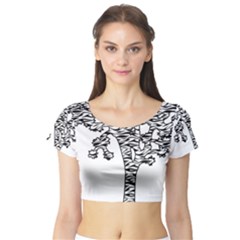 Jt Zebra Stipes 11 X 17 Short Sleeve Crop Top (tight Fit)