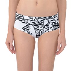 Jt Zebra Stipes 11 X 17 Mid-waist Bikini Bottoms by WickedCool