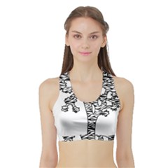 Jt Zebra Stipes 11 X 17 Sports Bra With Border