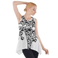 Jt Zebra Stipes 11 X 17 Side Drop Tank Tunic