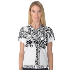 Joshua Tree Zebra Stripes Women s V-neck Sport Mesh Tee