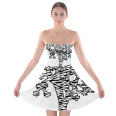 Joshua Tree Zebra Stripes Strapless Dresses