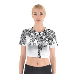 Joshua Tree Zebra Stripes Cotton Crop Top