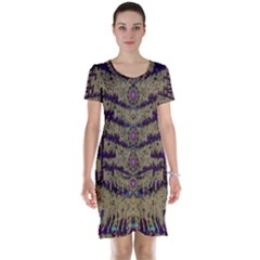 Lace Landscape Abstract Shimmering Lovely In The Dark Short Sleeve Nightdress