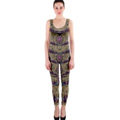 Lace Landscape Abstract Shimmering Lovely In The Dark Onepiece Catsuit