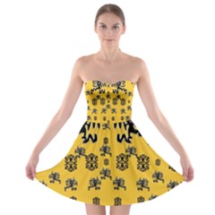  Disco Dancing In The  Tribal Nature  Strapless Dresses