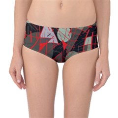 Artistic Abstraction Mid-waist Bikini Bottoms by Valentinaart