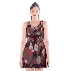 Artistic Abstraction Scoop Neck Skater Dress