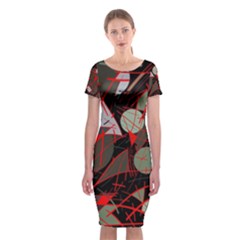 Artistic Abstraction Classic Short Sleeve Midi Dress