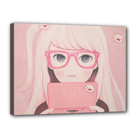 Gamegirl Girl Canvas 16  X 12 