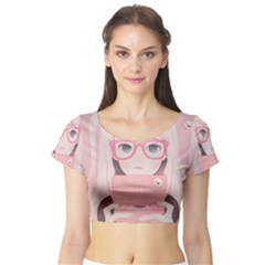 Gamegirl Girl Short Sleeve Crop Top (tight Fit)