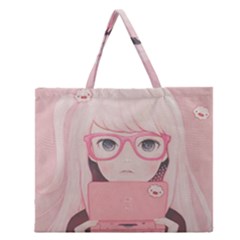 Gamegirl Girl Zipper Large Tote Bag